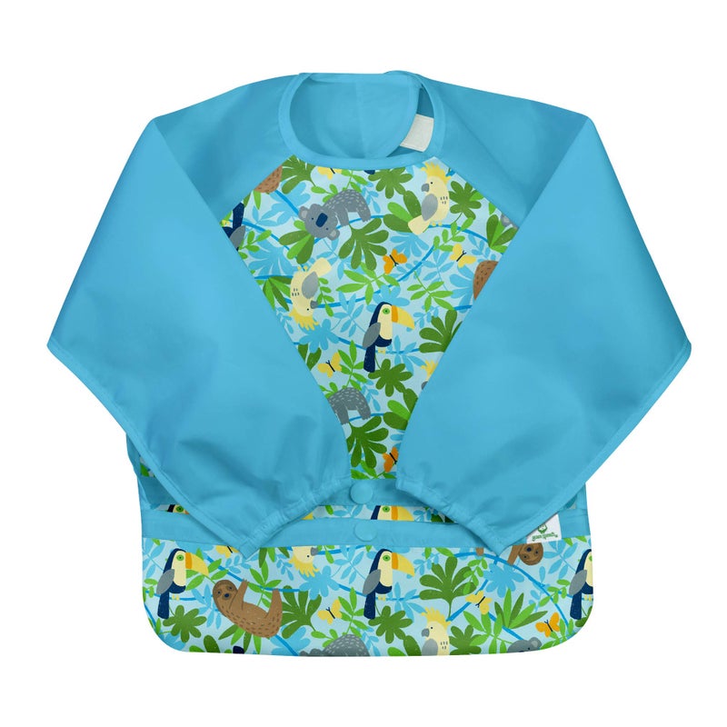 green sprouts Easy-wear Long Sleeve Bib | Waterproof Protection | Flipped Pocket, Soft Material, Easy Clean Smock - Image 3